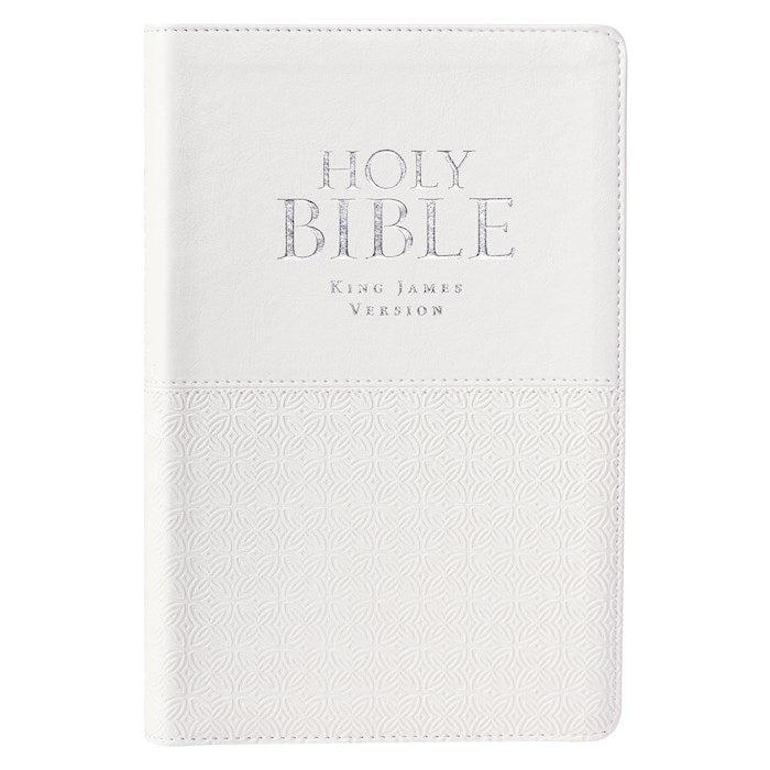 KJV Deluxe Gift Bible-White Faux Leather Indexed