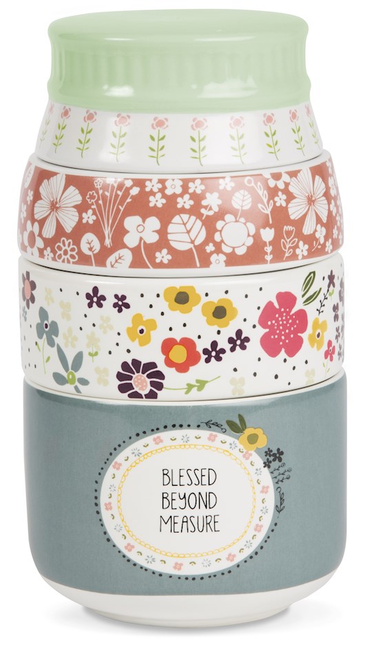 Stacked Measuring Cups-Blessed (Set Of 4)