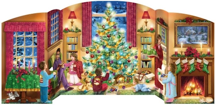 Calendar-Advent: Holiday Home (18 x 8.75)-Free Standing