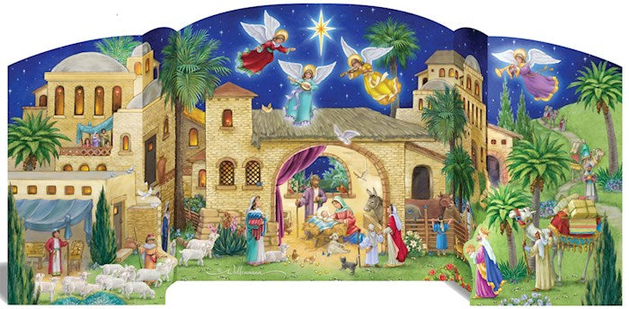 Calendar-Advent: Bethlehem Nativity (18 x 8.75)-Free Standing