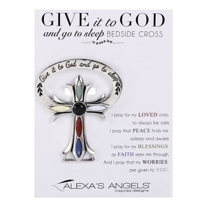 Bedside Cross-Give It To God And Go To Sleep Cross (2.5&quot;) (Carded)