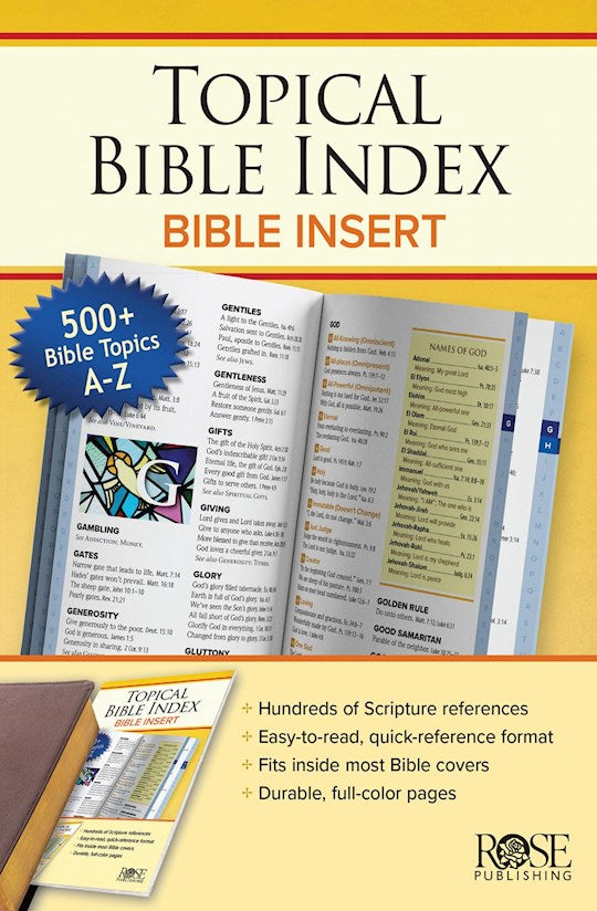 Topical Bible Index Insert
