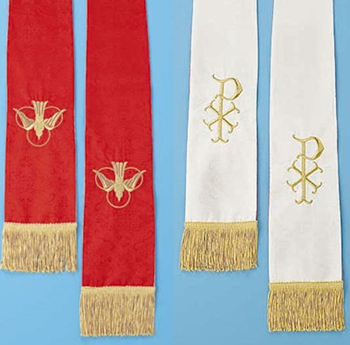 Stole-Jacquard-Reversible-Red/White