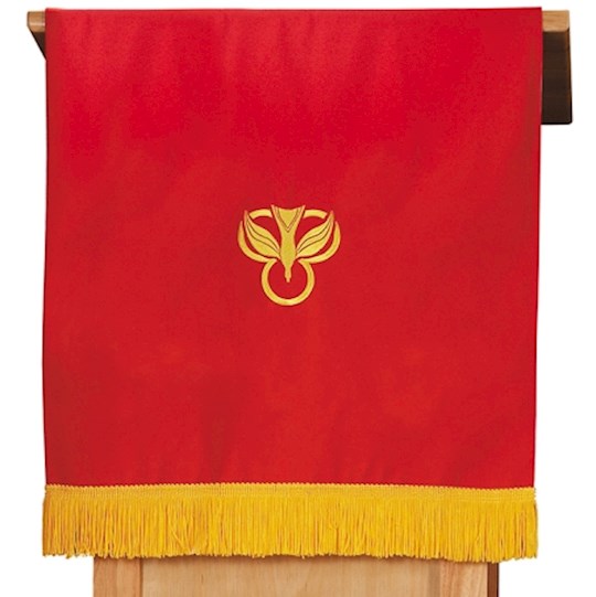 Parament-Reversible-Pulpit Scarf With Cross-Red &amp; White