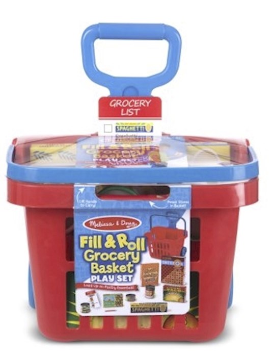 Pretend Play-Fill &amp; Roll Grocery Basket Play Set (11 Pieces) (Ages 3+)