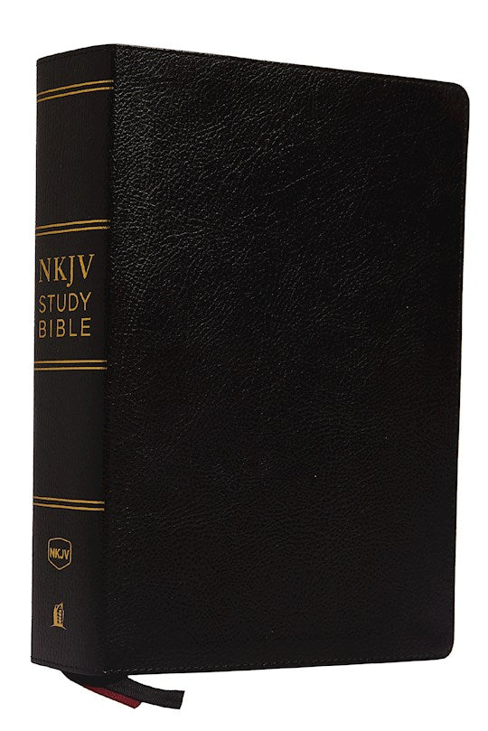NKJV Study Bible (Comfort Print)-Black Premium Bonded Leather Indexed