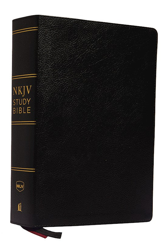 NKJV Study Bible (Comfort Print)-Black Premium Bonded Leather