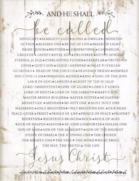Rustic Pallet Art-The Names Of Christ (9 x 12)