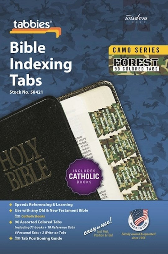 Bible Tab-Camo Series-Forest-Old &amp; New Testament W/Catholic Books