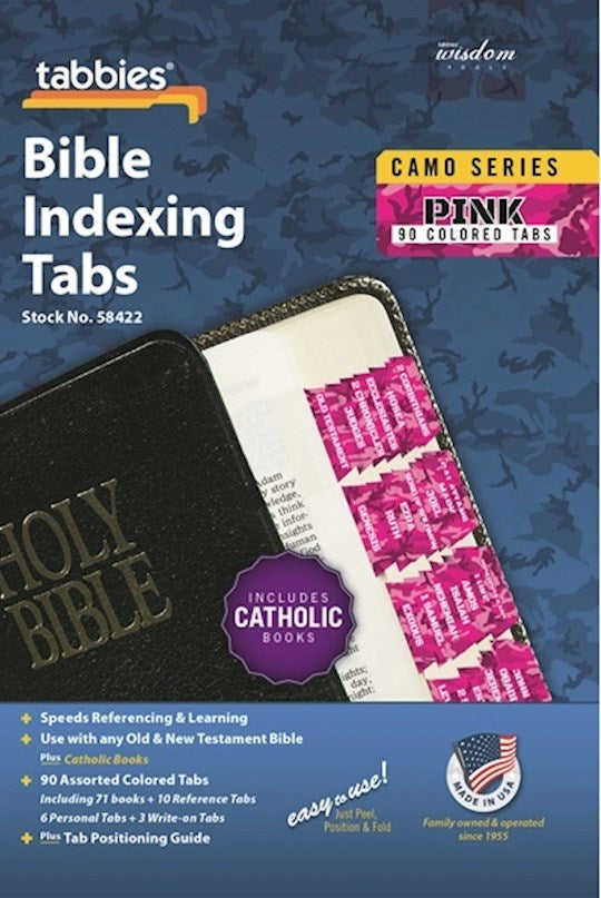 Bible Tab-Camo Series-Pink-Old &amp; New Testament W/Catholic Books