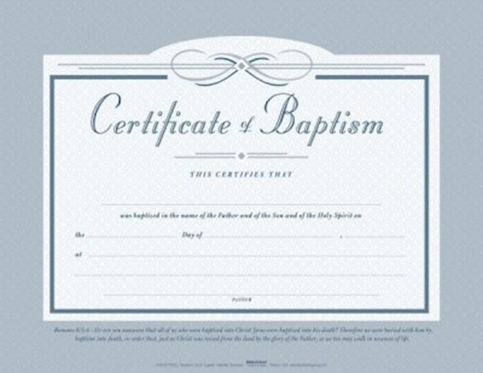 Certificate-Baptism (5.5" x 3.5") (Pack Of 6)