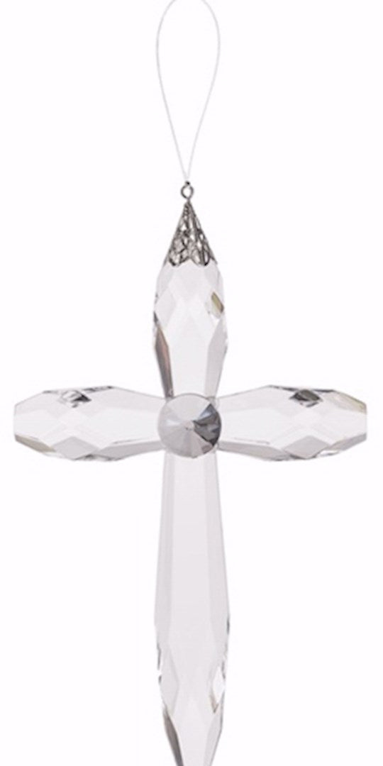 Hanging Clear Cross (7&quot;)