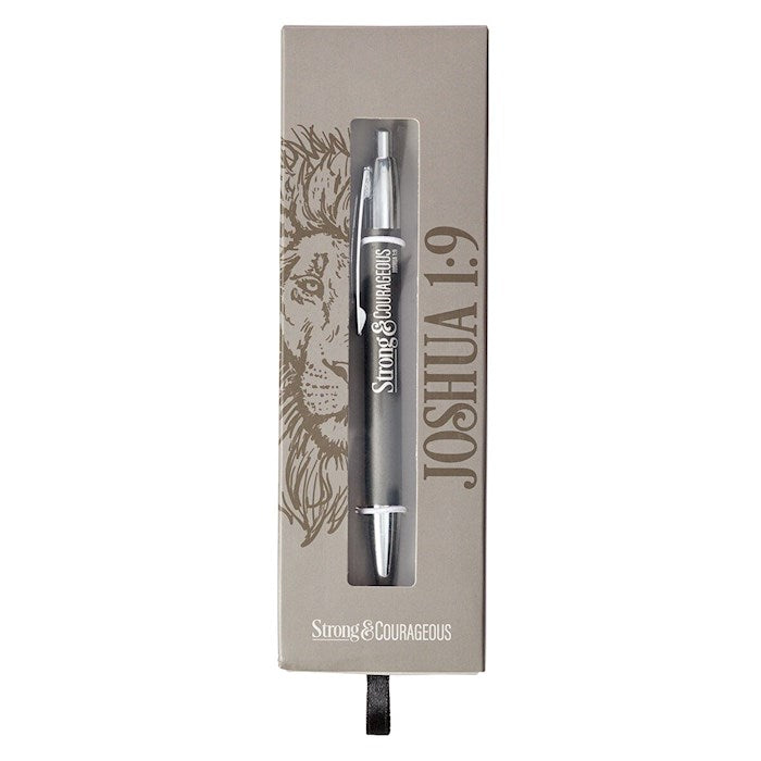 Pen-Classic-Gray/Strong &amp; Courageous w/Gift Box