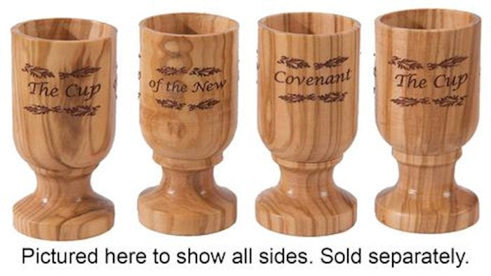 Communion-Wine Cup Of The New Covenant-Olivewood (1 Cup) (