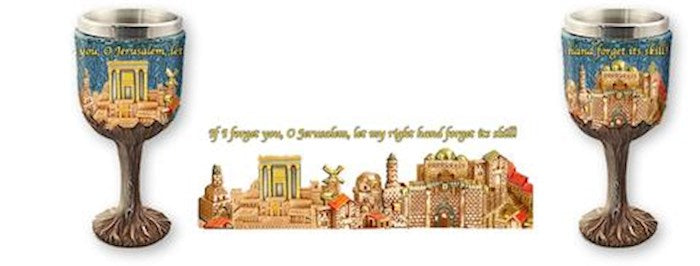 Wine Cup-If I Forget Jerusalem Kiddish Cup (Psalm 137:5) (