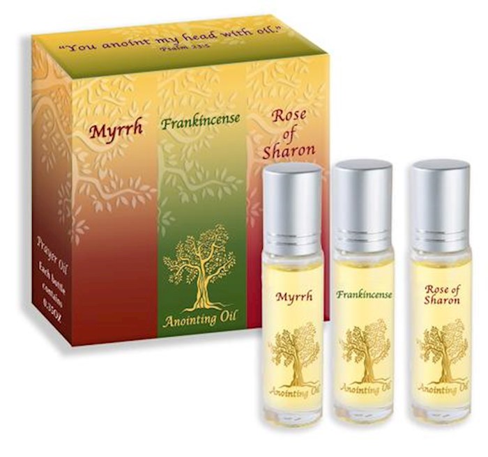 Anointing Oil-Set of Three Oils-Frankincense Myrrh And Rose Of Sharon (