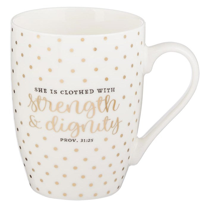 Mug-She Is Clothed With Strength &amp; Dignity w/Gift Box (Proverbs 31:25) (MUG544)