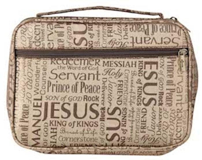 Bible Cover-Names Of Jesus Jacquard-Xx Large-Brown