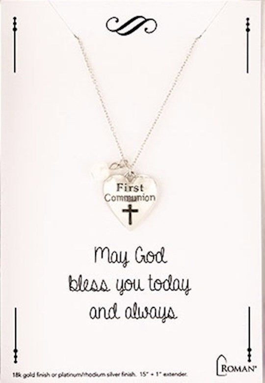 Necklace-First Communion-Silver (15") (Carded)