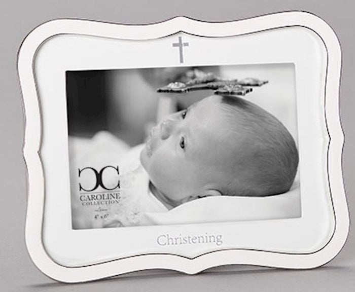 Frame-Christening-White (Holds 4 X 6 Photo)