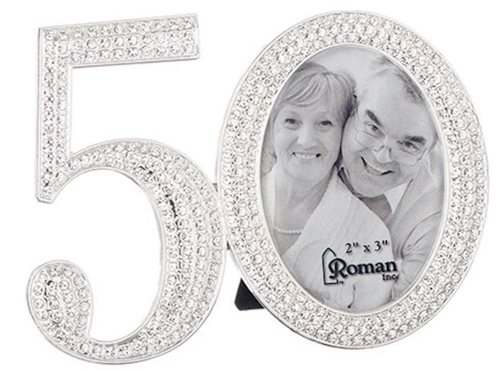 Frame-50th Anniversary-Rhinestone (3.25&quot;)