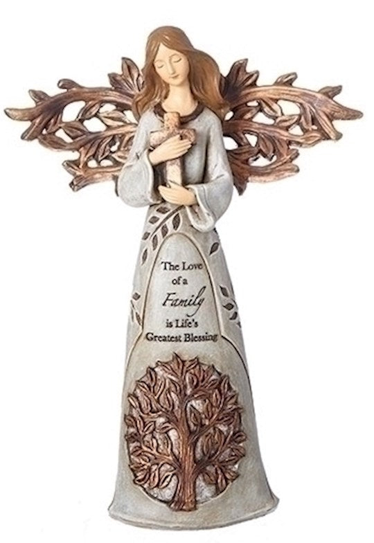 Figurine-Angel Holding Cross-Love Of A Family