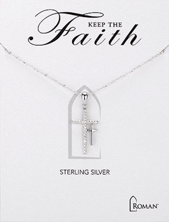 Necklace-Double Cross (18") (Carded)