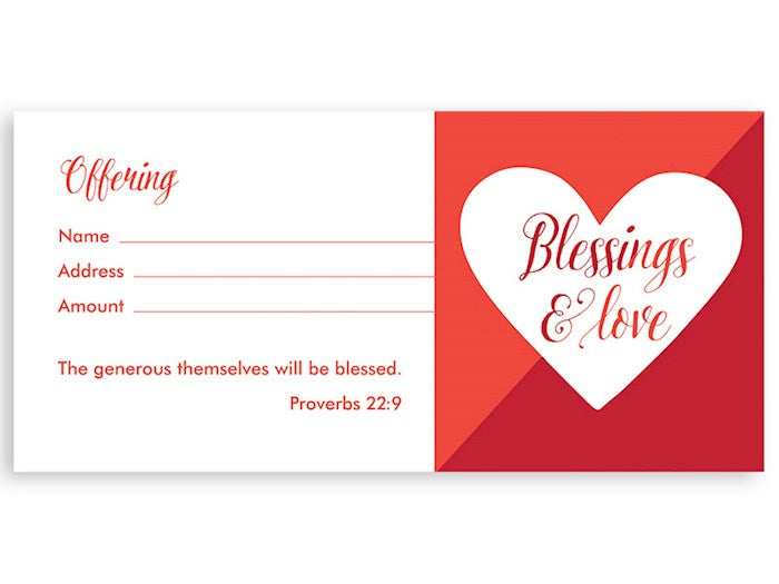 Offering Envelope-Blessings &amp; Love (Pack Of 100)