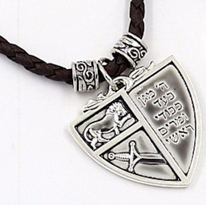 Pendant-Lord In My Shield (Braided)-Leather Cord (