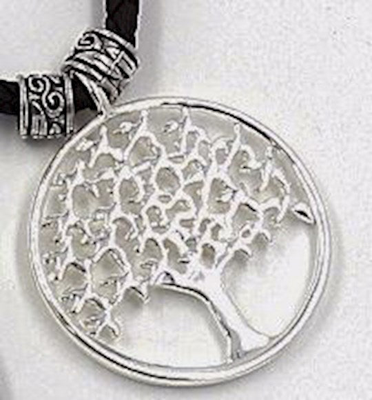 Pendant-Tree Of Life (Braided)-Leather Cord (