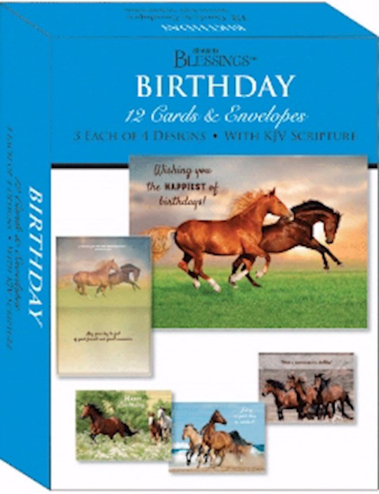 Boxed Card-Birthday Wild Horses (Shared Blessings) (Box Of 12)