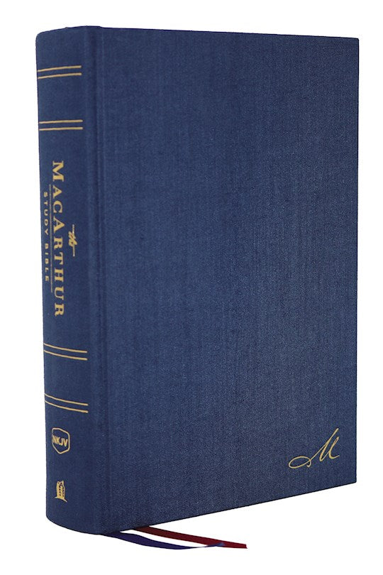 NKJV MacArthur Study Bible (2nd Edition) (Comfort Print)-Navy Blue Hardcover
