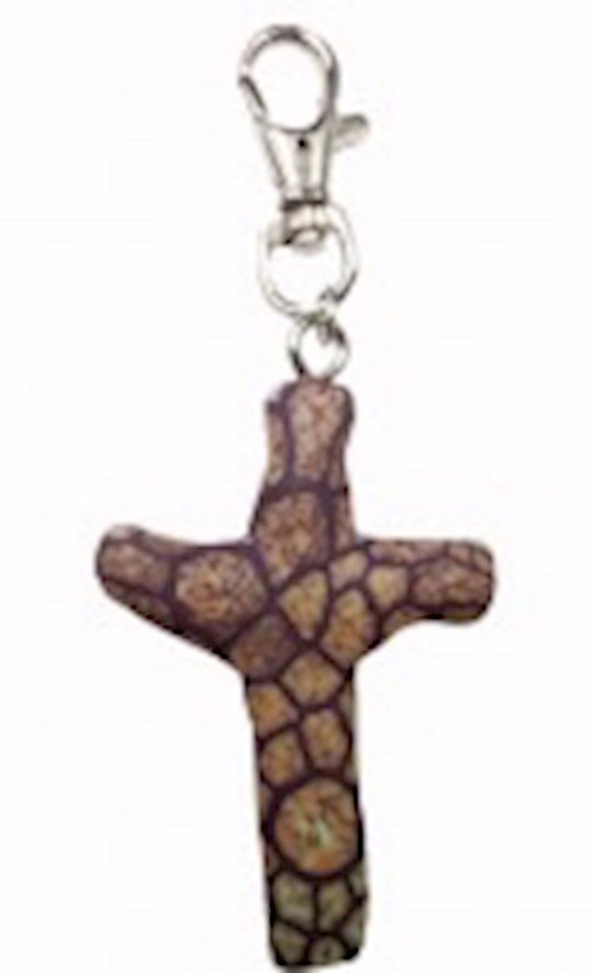 Cross-Keychain-Comforting Clay-Stone (3&quot; H)