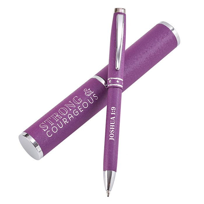 Pen-Strong &amp; Courageous-Purple w/Case