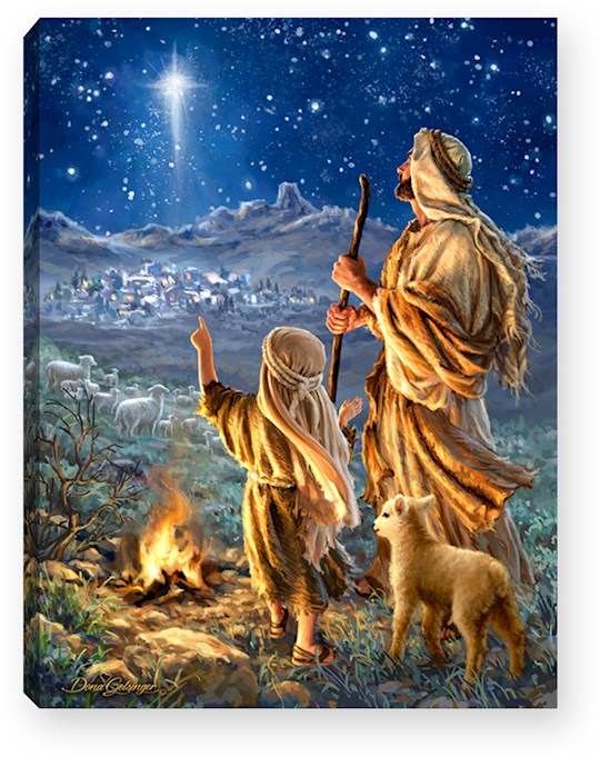 Mini Canvas-Shepherds Keeping Watch-LED Tabletop w/Timer (8" x 6")