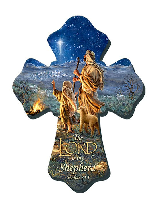 Wall Cross-Shepherds/The Lord Is My Shepherd (6" x 8")