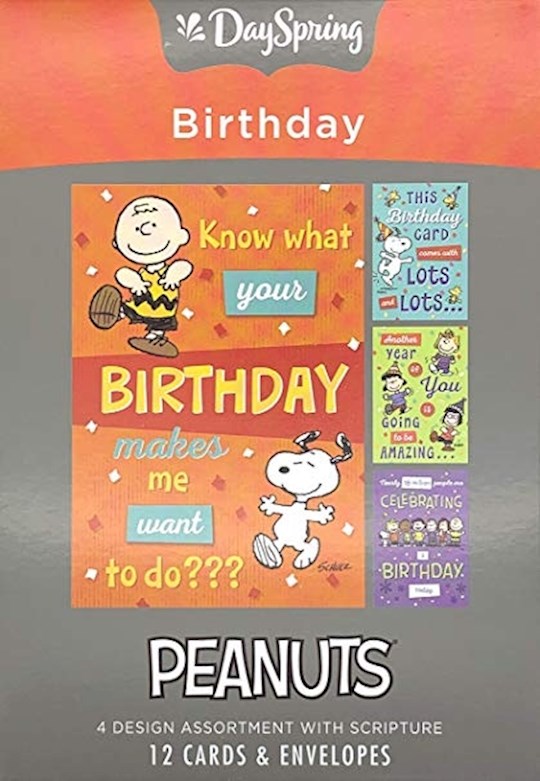Boxed Card-Birthday-Peanuts-Ncv (Box Of 12)-J0381