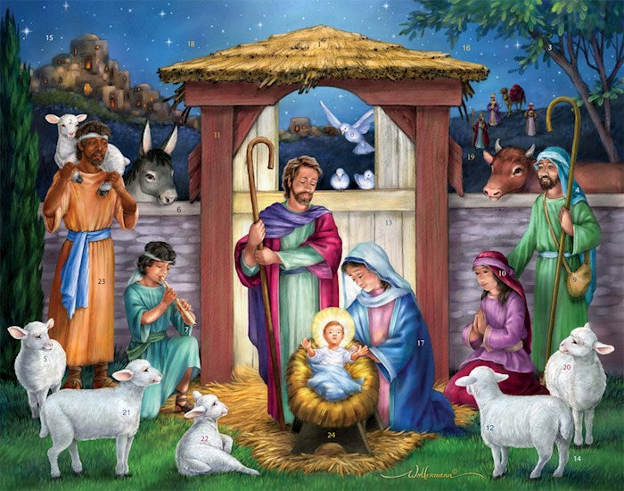 Calendar-Advent: Holy Manger (11 x 14)-Large