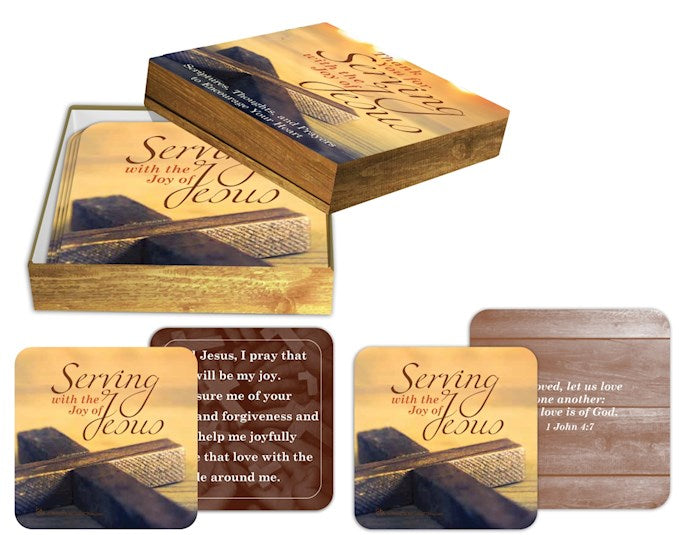 Laminated Scripture Cards w/Keepsake Box-Serving Jesus (1 Thess. 1:2 KJV)