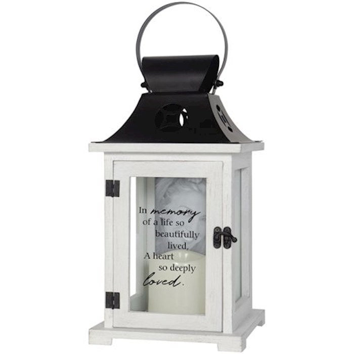 Lantern w/Flameless LED Candle &amp; Timer-In Memory Of (6.25" x13.5" x 6.25")