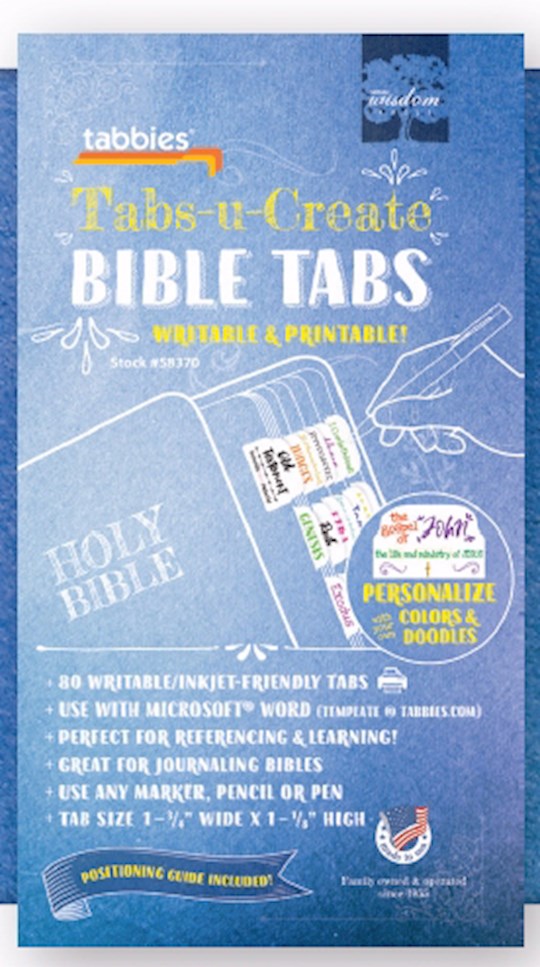 Bible Tab-Tabs-U-Create-Writeable &amp; Printable (Pack Of 80)