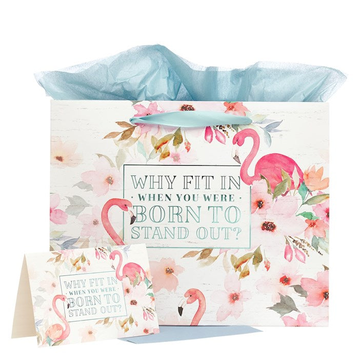 Gift Bag-Why Fit In w/Card &amp; Tissue-Large