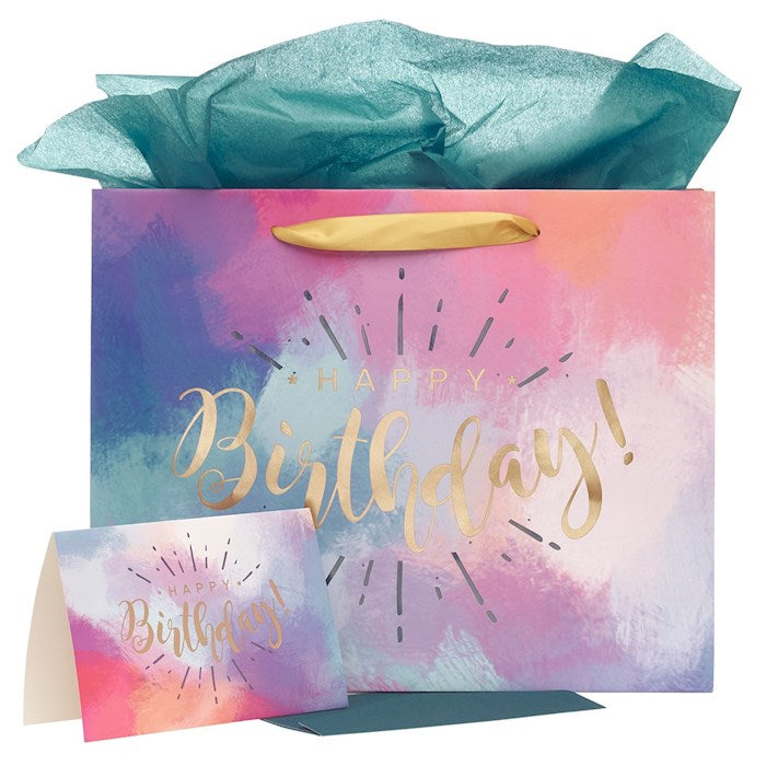 Gift Bag-Birthday w/Card &amp; Tissue-Large