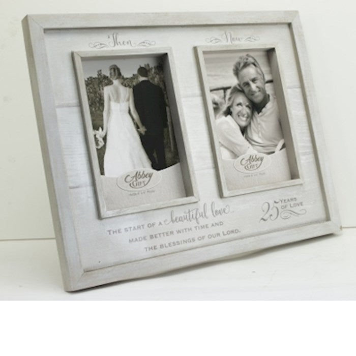 Frame-25th Anniversary-Then And Now (Holds 4&quot; x 6&quot; Photo)
