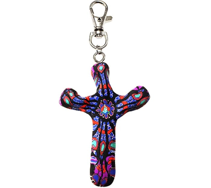 Cross-Keychain-Comforting Clay-Notre Dame (3&quot; H)