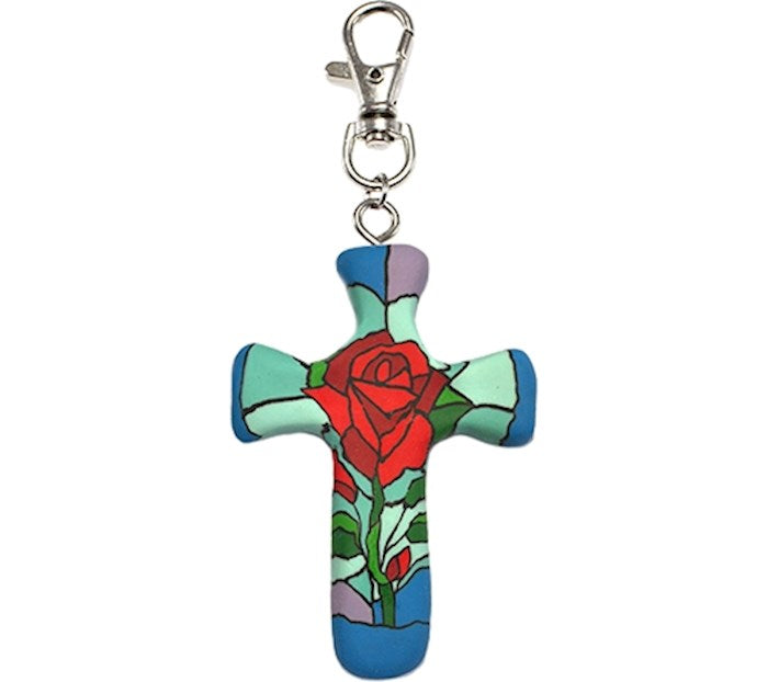 Cross-Keychain-Comforting Clay-Eternal Love (3&quot; H)