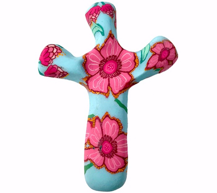 Cross-Pocket-Comforting Clay-Pink Garden (3&quot; H)