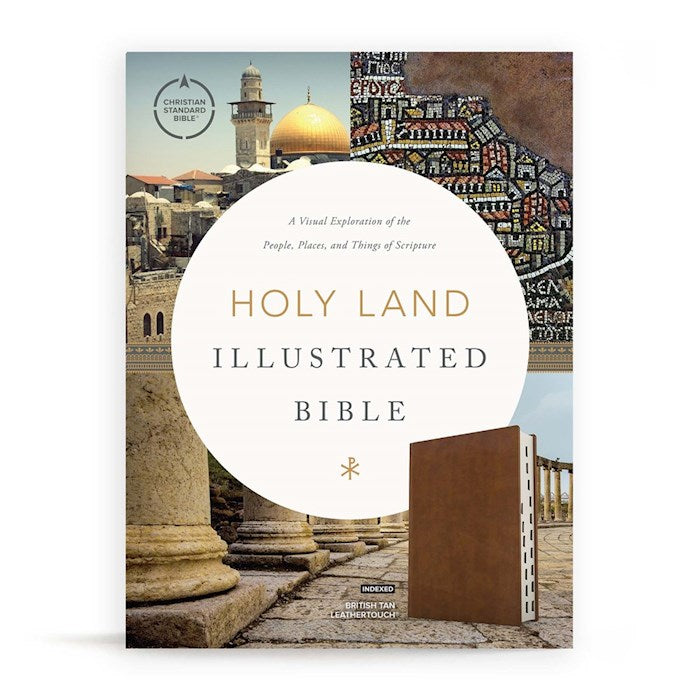 CSB Holy Land Illustrated Bible-British Tan LeatherTouch Indexed