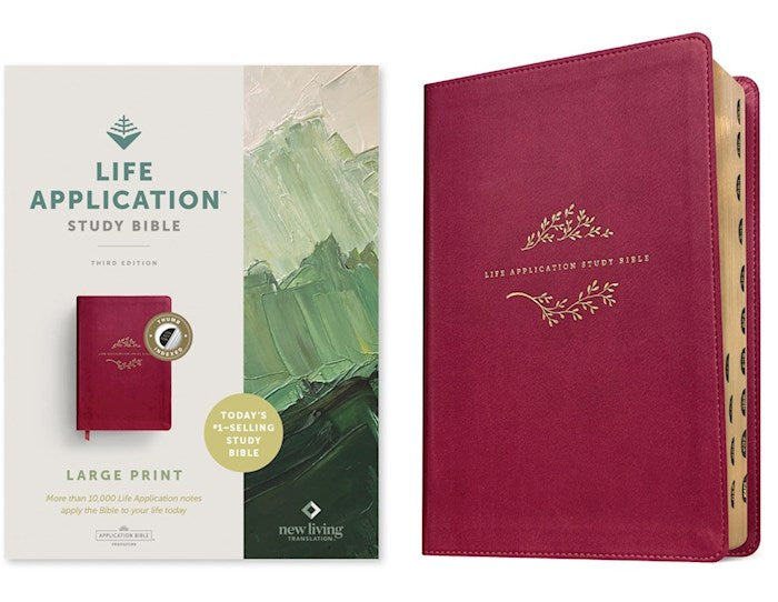 NLT Life Application Study Bible/Large Print (Third Edition) (RL)-Berry LeatherLike Indexed
