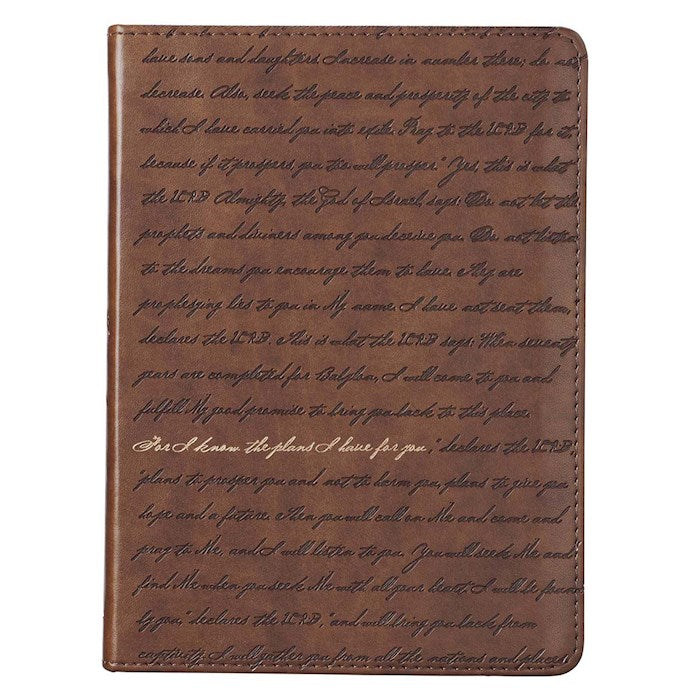 Journal-Handy Sized-For I Know The Plans-Brown LuxLeather